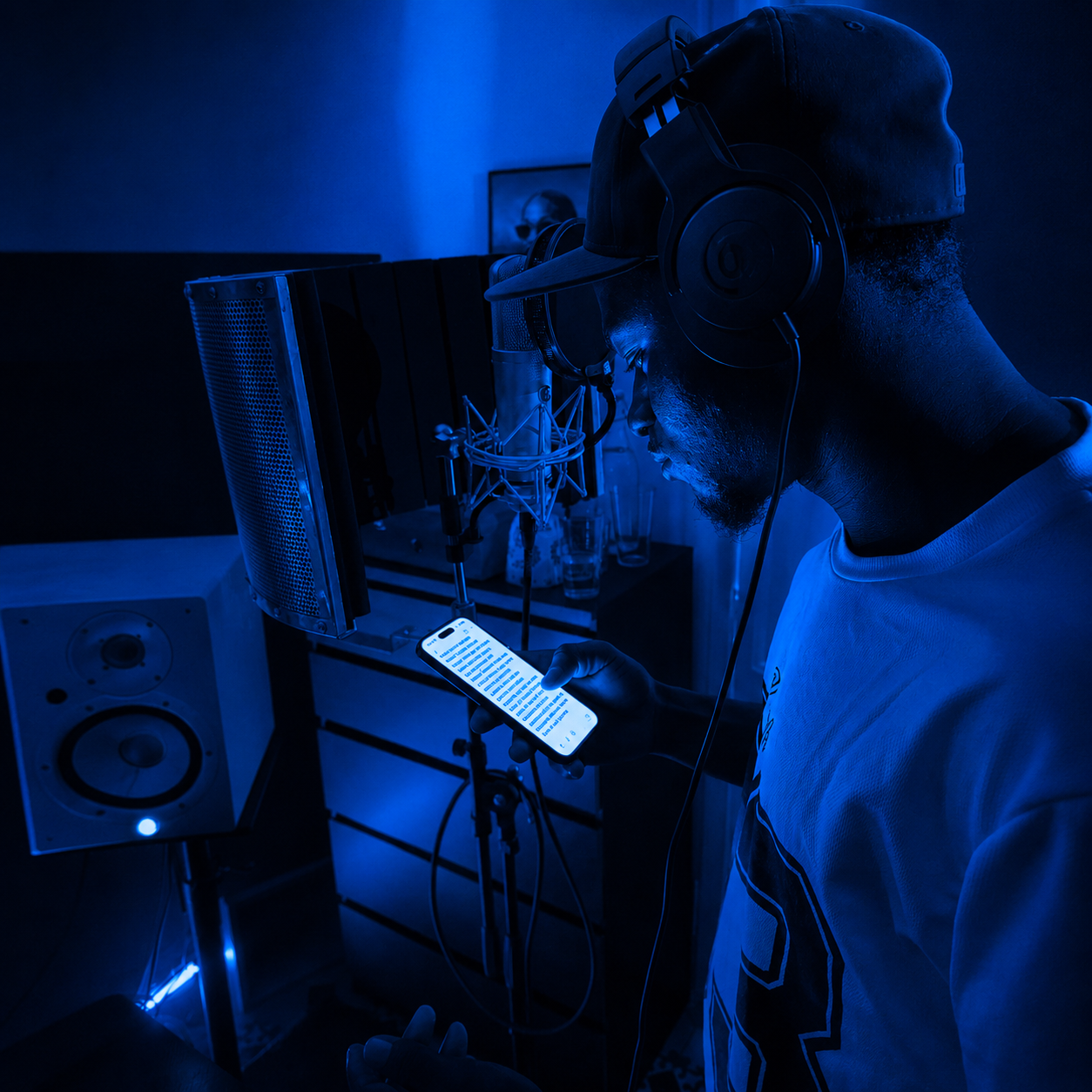 Artista NDFALYICO grabando en el estudio de grabación de Ventu Boy