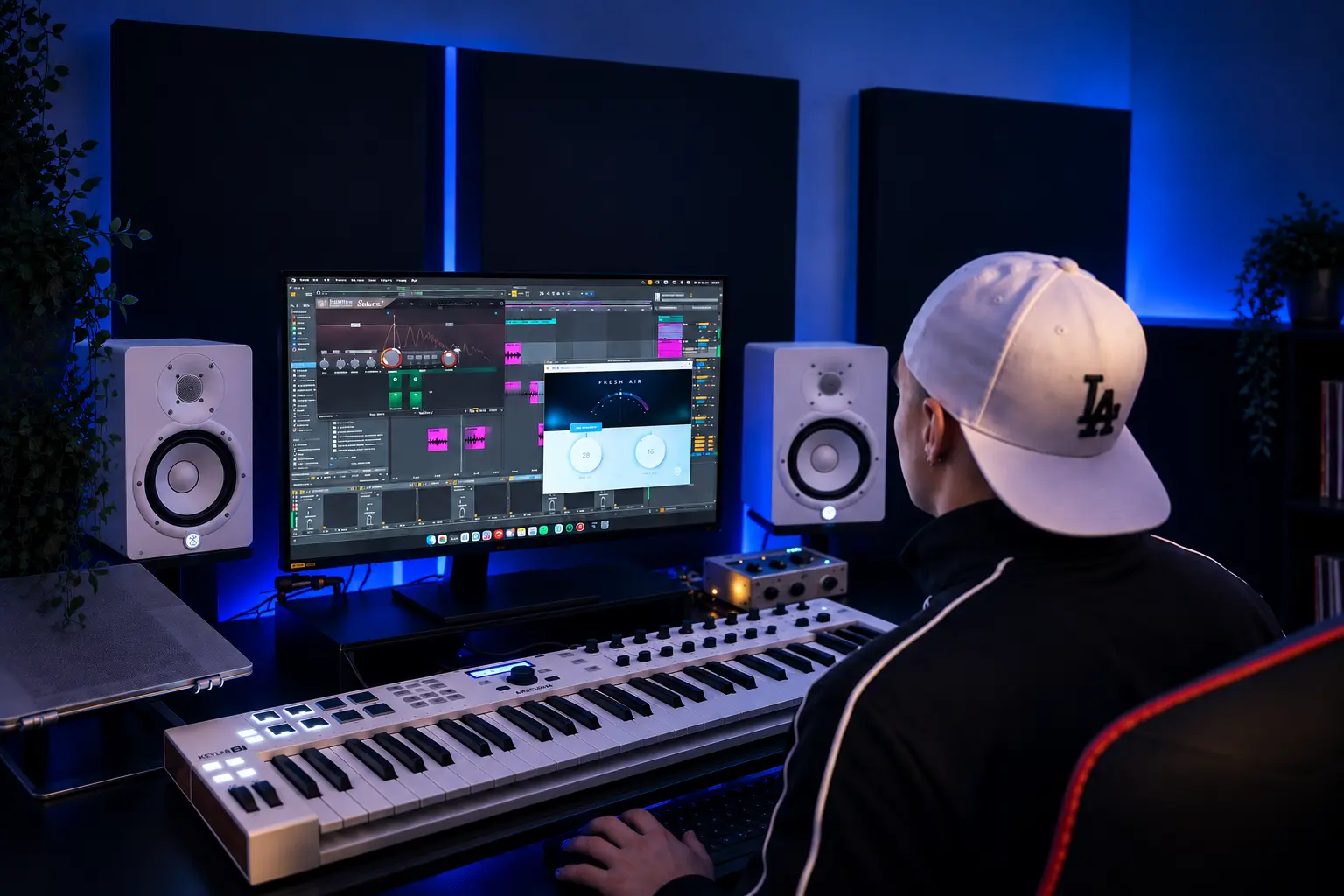 Ventu Boy trabajando en su estudio de grabación en Barcelona